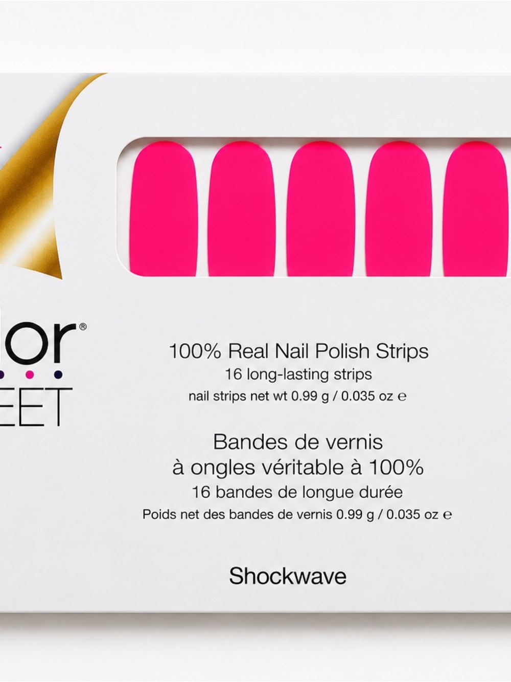 Color Street Shockwave Neon Pink Nail Polish Strips Rare Retired